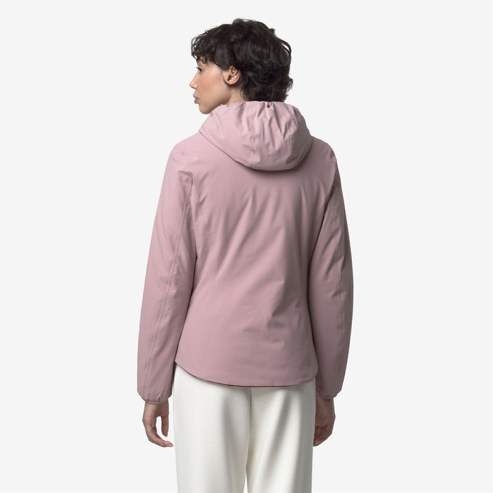 Chaqueta corta reversible para mujer en color marrón rosa con aislamiento 6