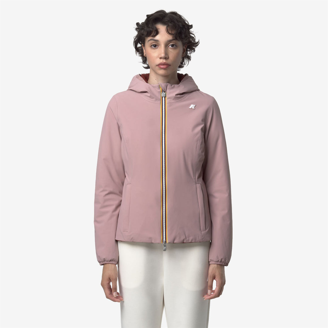 Chaqueta corta reversible para mujer en color marrón rosa con aislamiento main