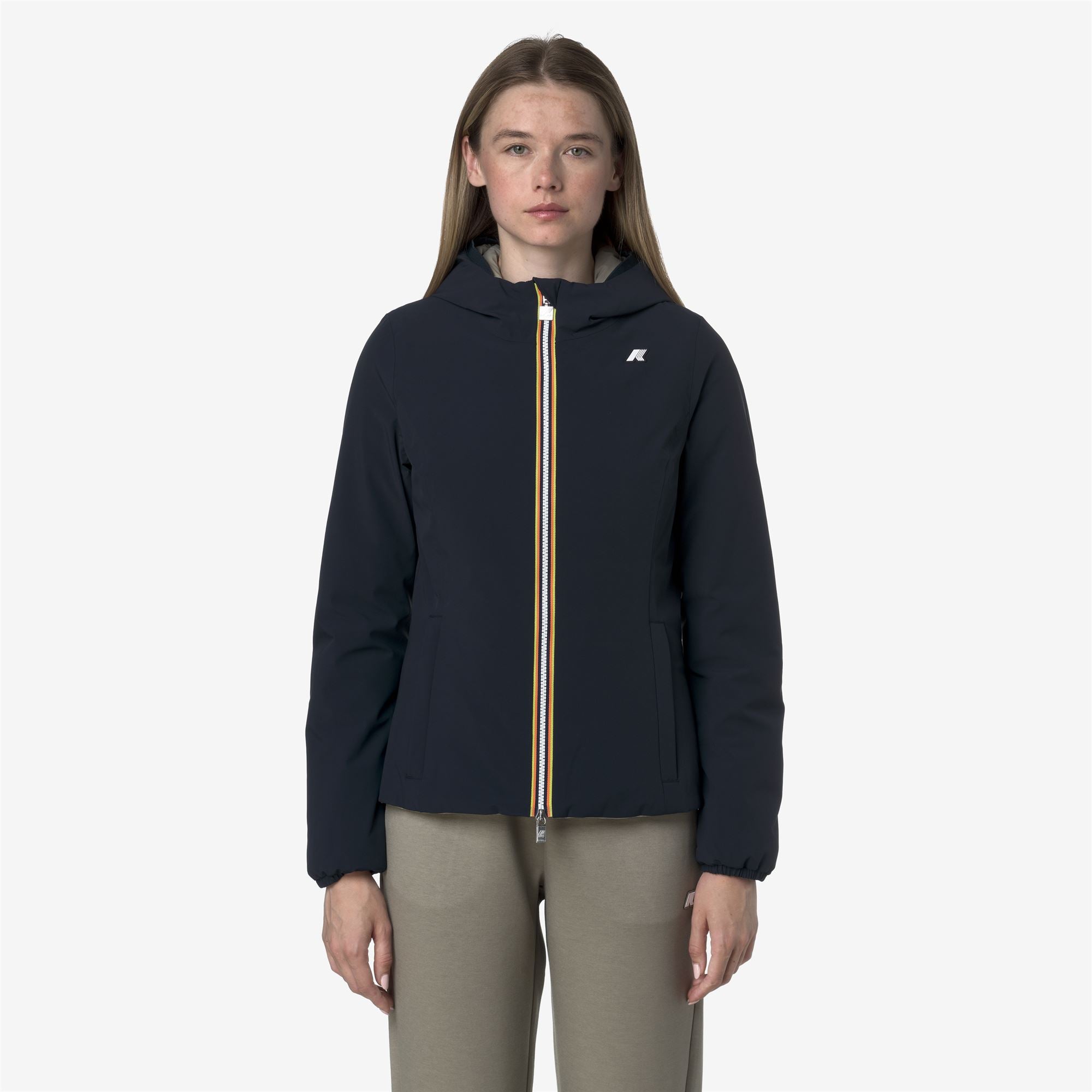 Jackets_WOMAN_LILY ST WARM DOUBLE_Short_Blue Depth - Green Oak - Commercial 4