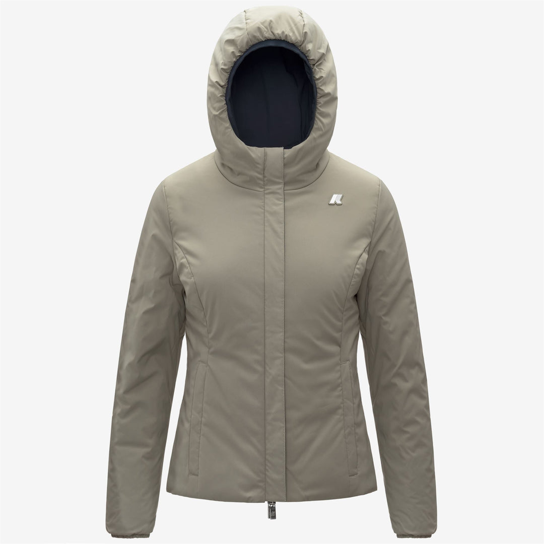 Chaqueta corta impermeable reversible para mujer en color azul verdoso main