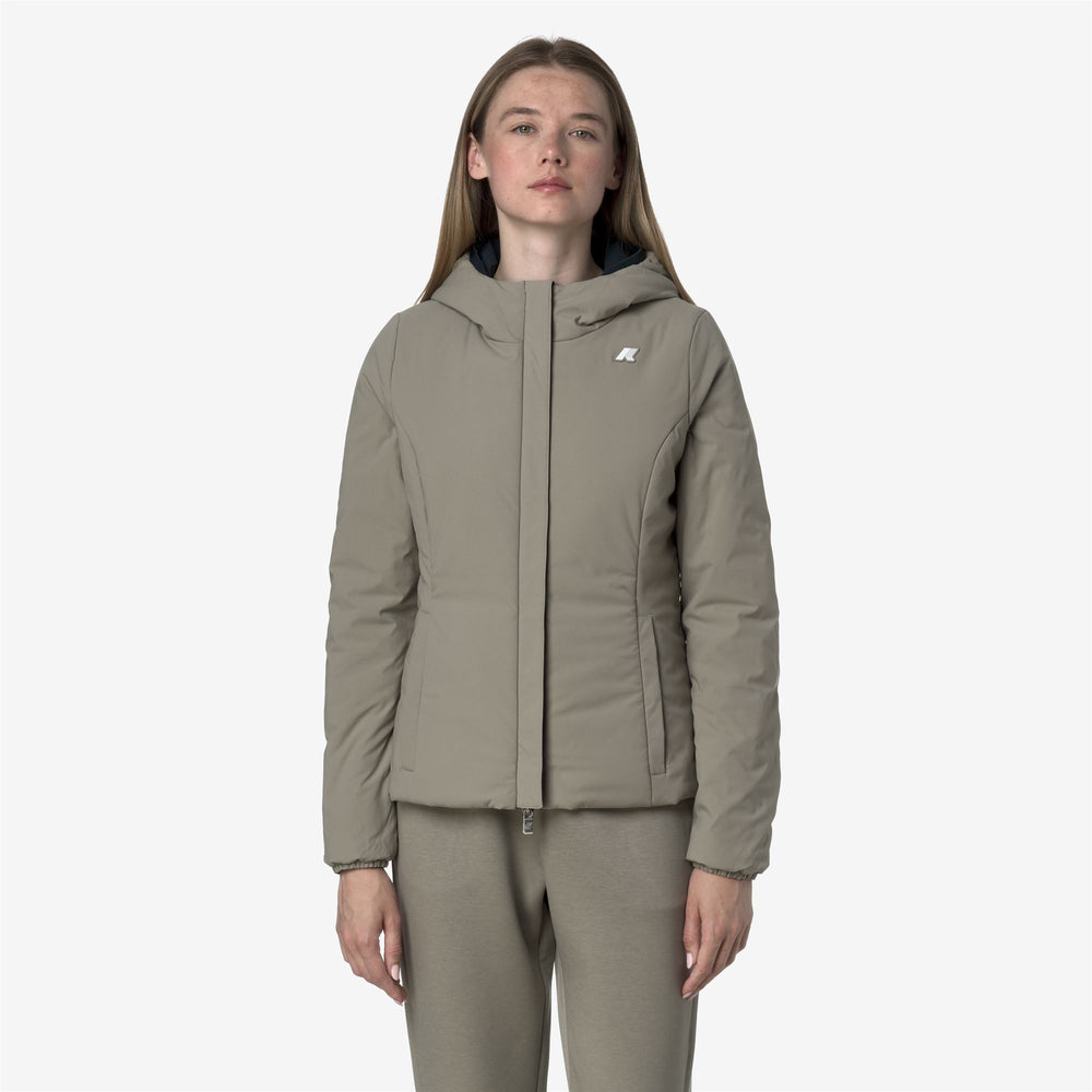 Blue green Women's Reversible Waterproof Short Jacket 02