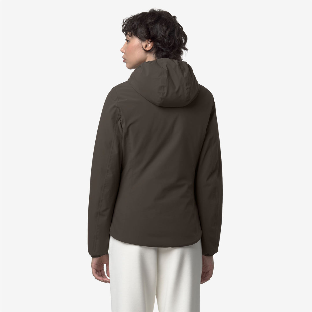 Chaqueta corta aislante reversible para mujer color oliva negro main