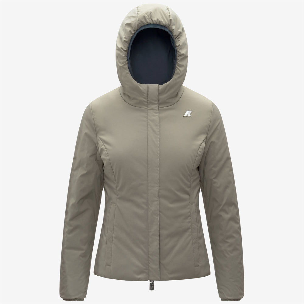 Chaqueta corta reversible azul para mujer con aislamiento sintético 02