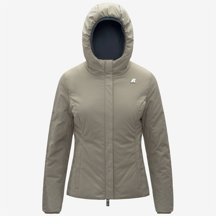 Chaqueta corta reversible azul para mujer con aislamiento sintético 2