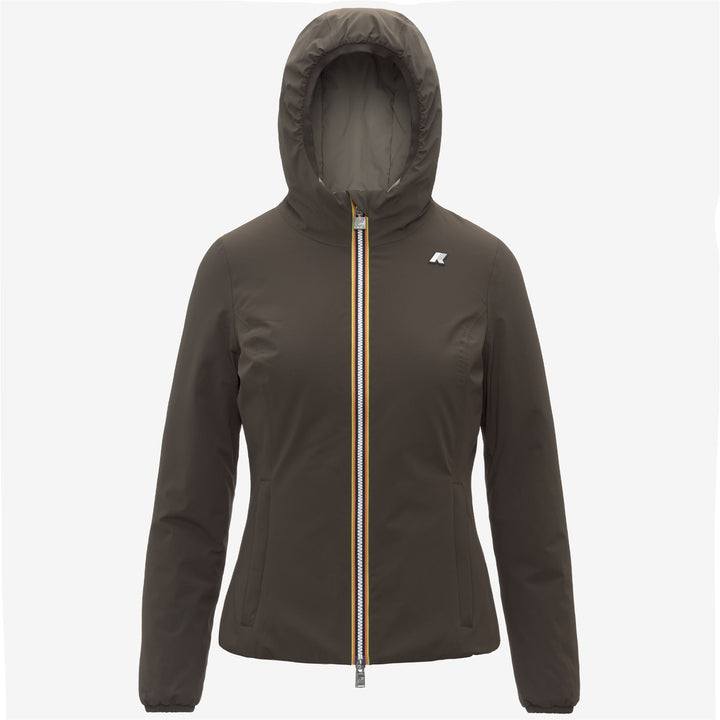 Chaqueta corta impermeable reversible para mujer color oliva negro 1