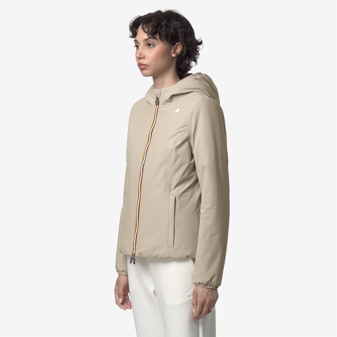 Chaqueta corta impermeable reversible beige para mujer main