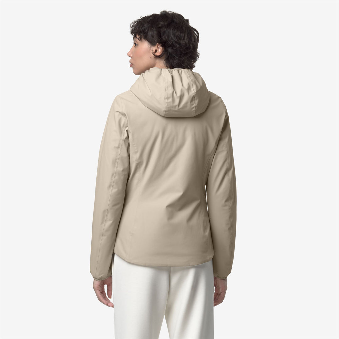Chaqueta corta impermeable reversible beige para mujer main
