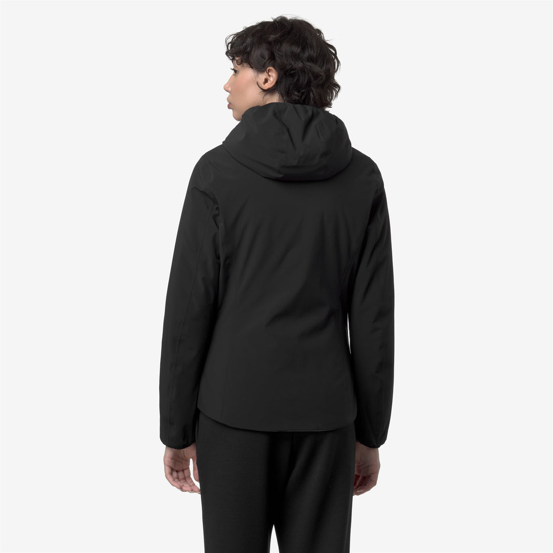 Giacca corta impermeabile reversibile da donna, colore beige nero main
