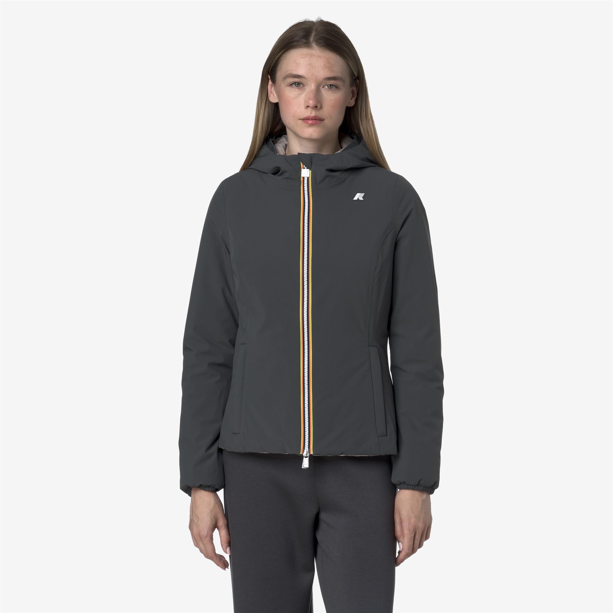 Jackets_WOMAN_LILY ST WARM DOUBLE_Short_Grey Shadow Dk - Beige Cashmere - Commercial 4