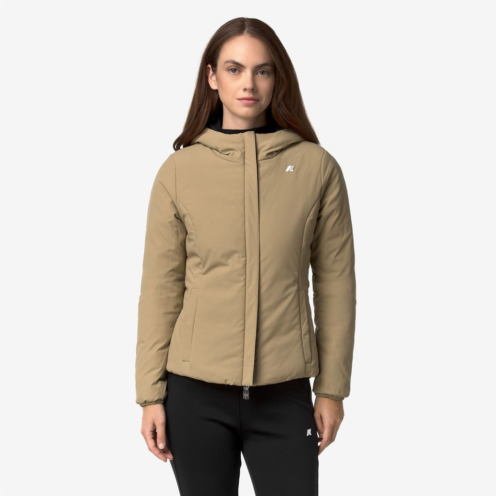 Jackets_Woman_LILY ST WARM DOUBLE_Short_Black Pure - Beige Khaki - Commercial 3