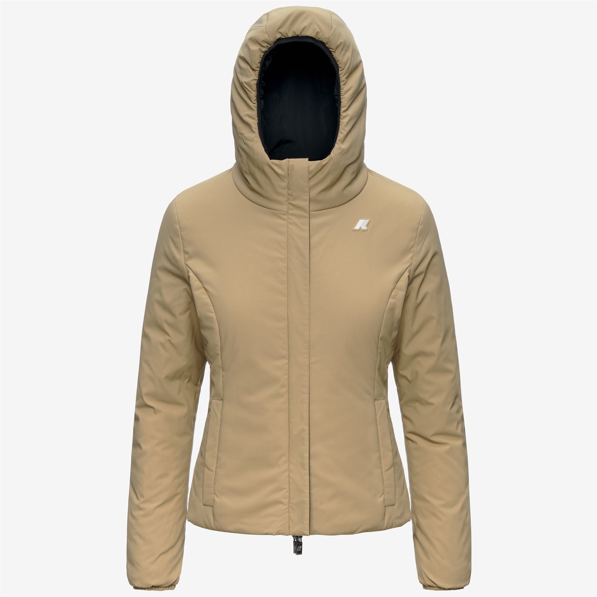 Jackets_Woman_LILY ST WARM DOUBLE_Short_Black Pure - Beige Khaki - Commercial 2