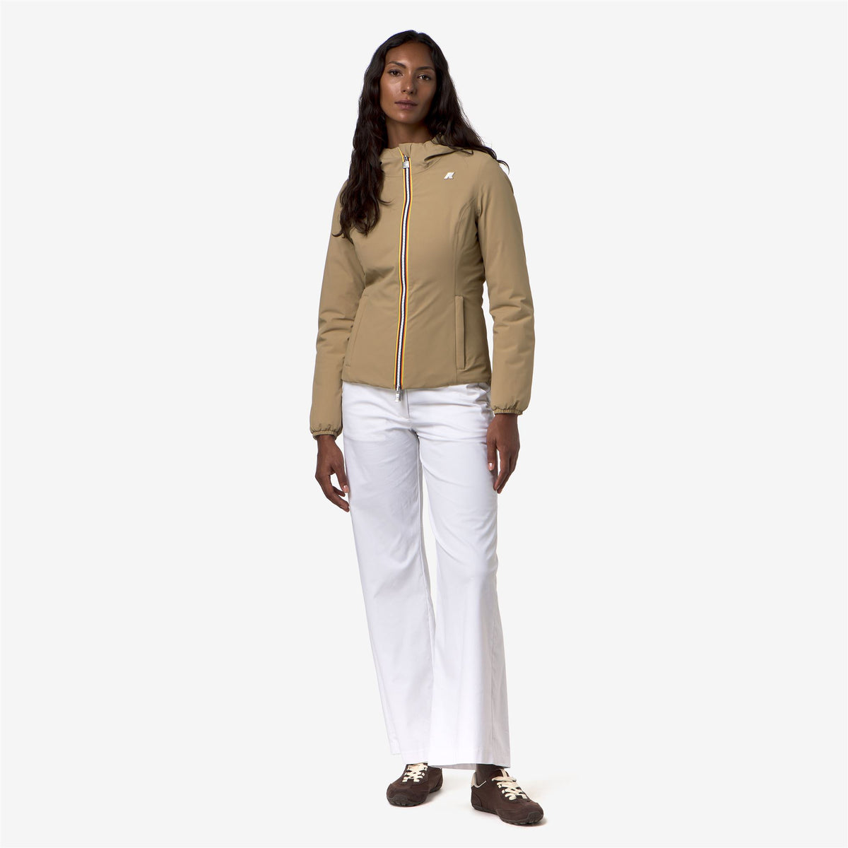 Jackets_Woman_LILY ST WARM DOUBLE_Short_Beige Khaki - White Natural - Commercial 7