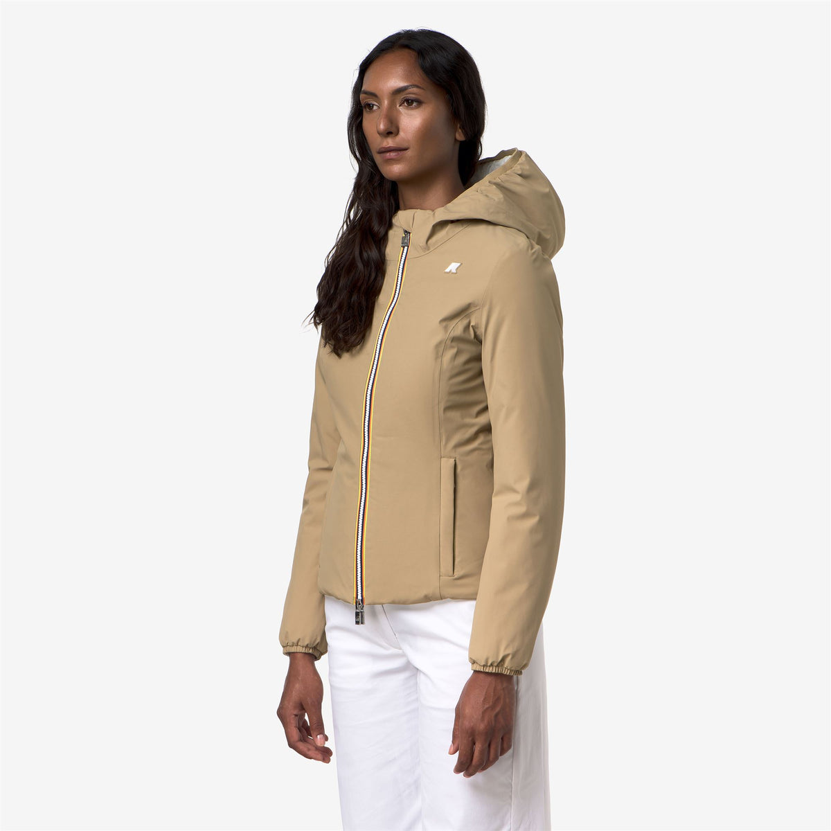 Jackets_Woman_LILY ST WARM DOUBLE_Short_Beige Khaki - White Natural - Commercial 5
