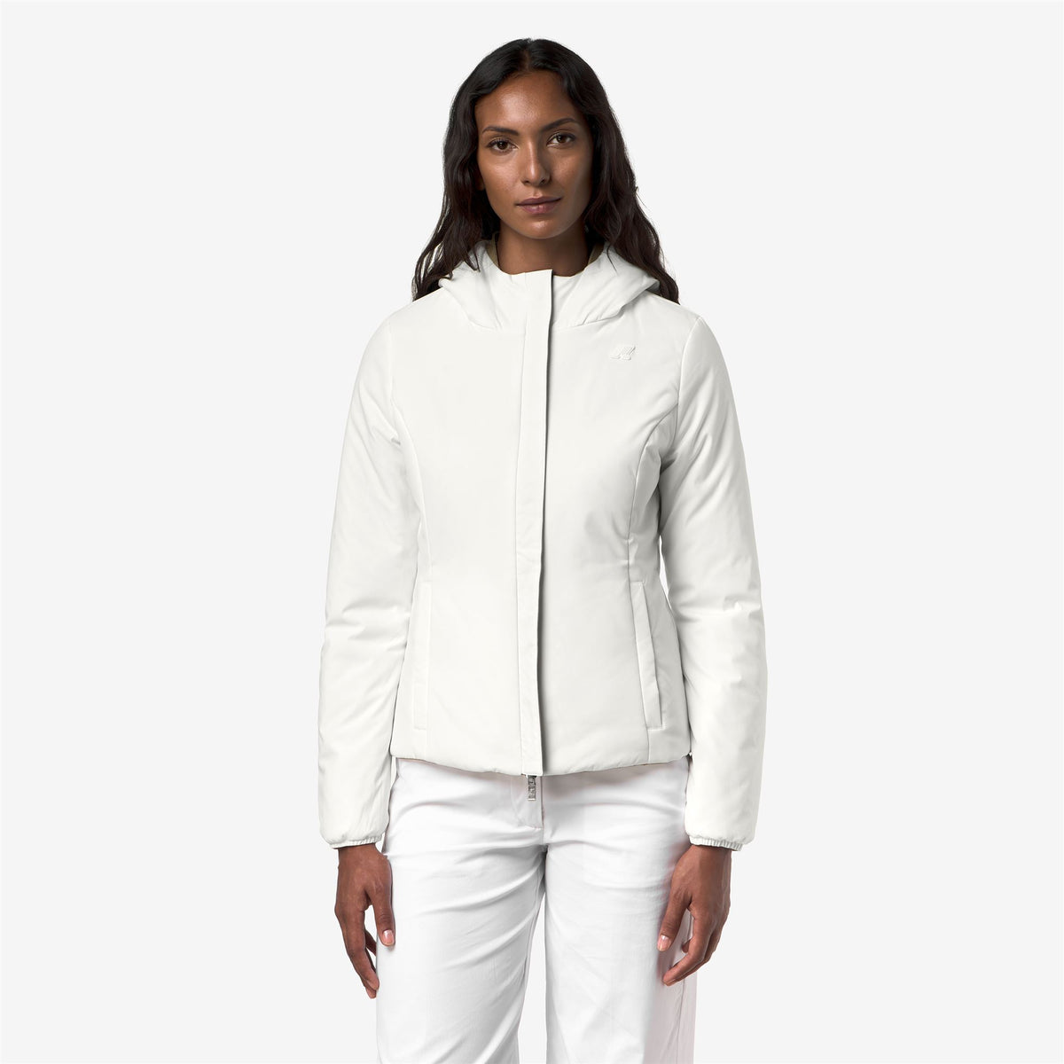 Jackets_Woman_LILY ST WARM DOUBLE_Short_Beige Khaki - White Natural - Commercial 3