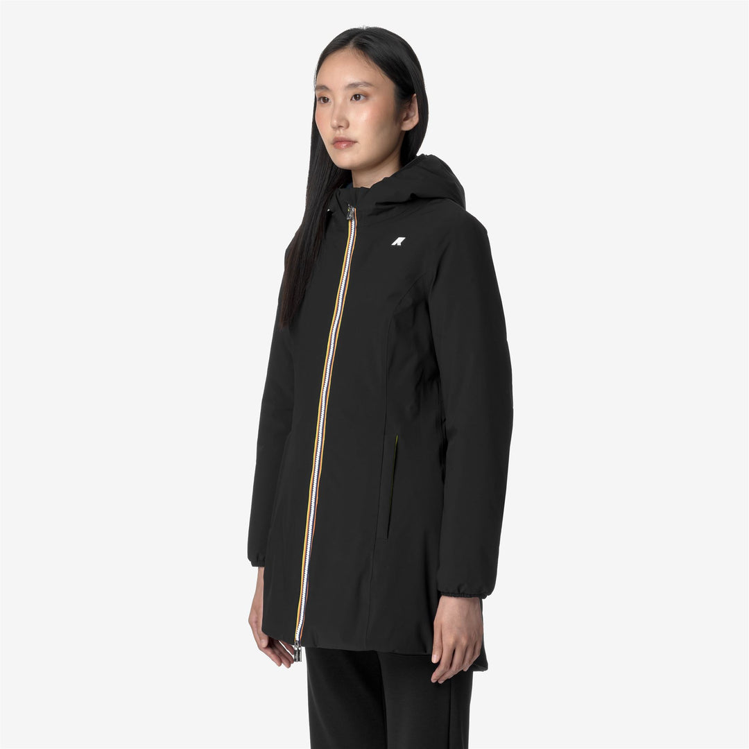 Chaqueta reversible cálida de mujer negra y azul con relleno sintético main