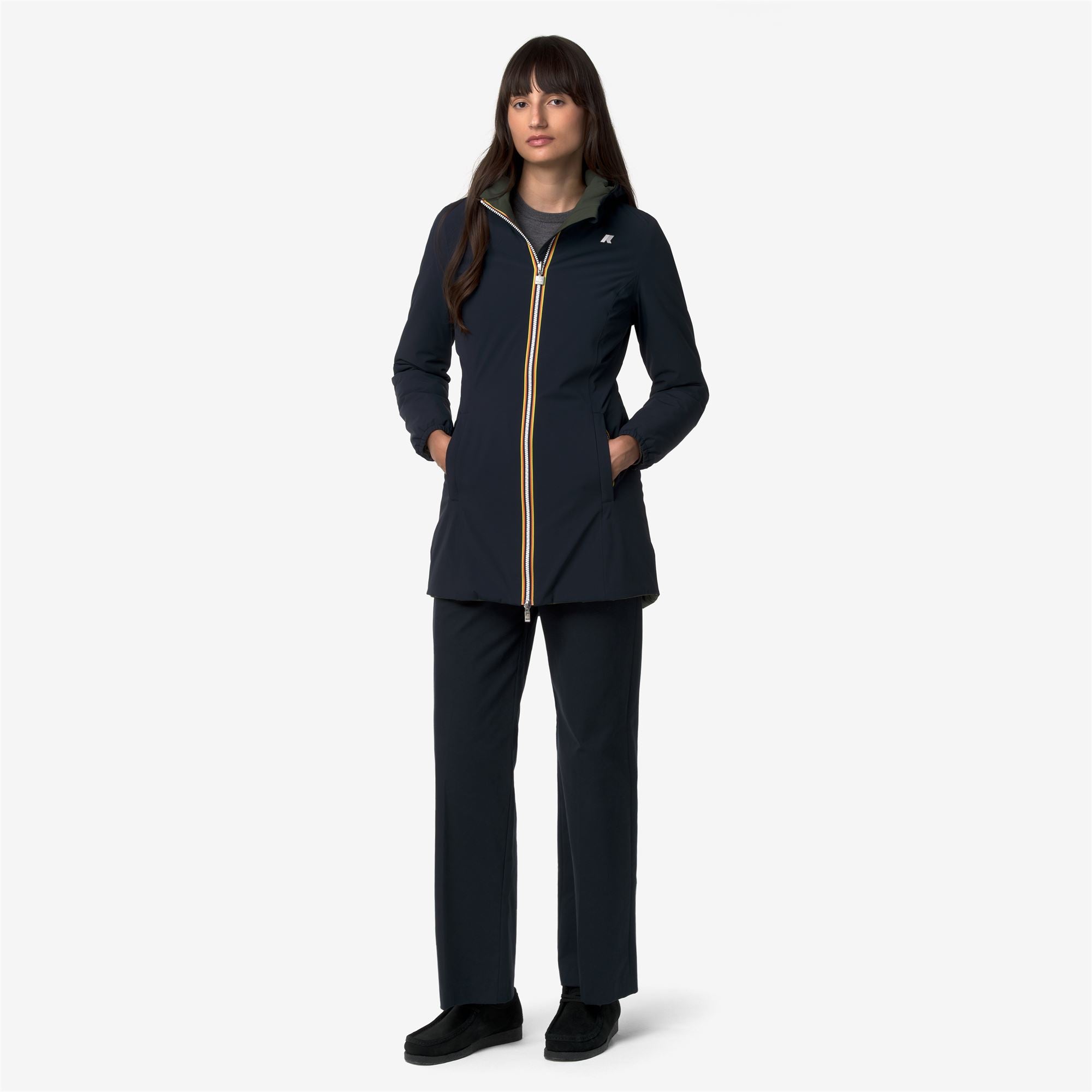 Jackets_Woman_DENISE ST WARM DOUBLE_Mid_Blue Depth - GREEN BLACKISH - Commercial 7