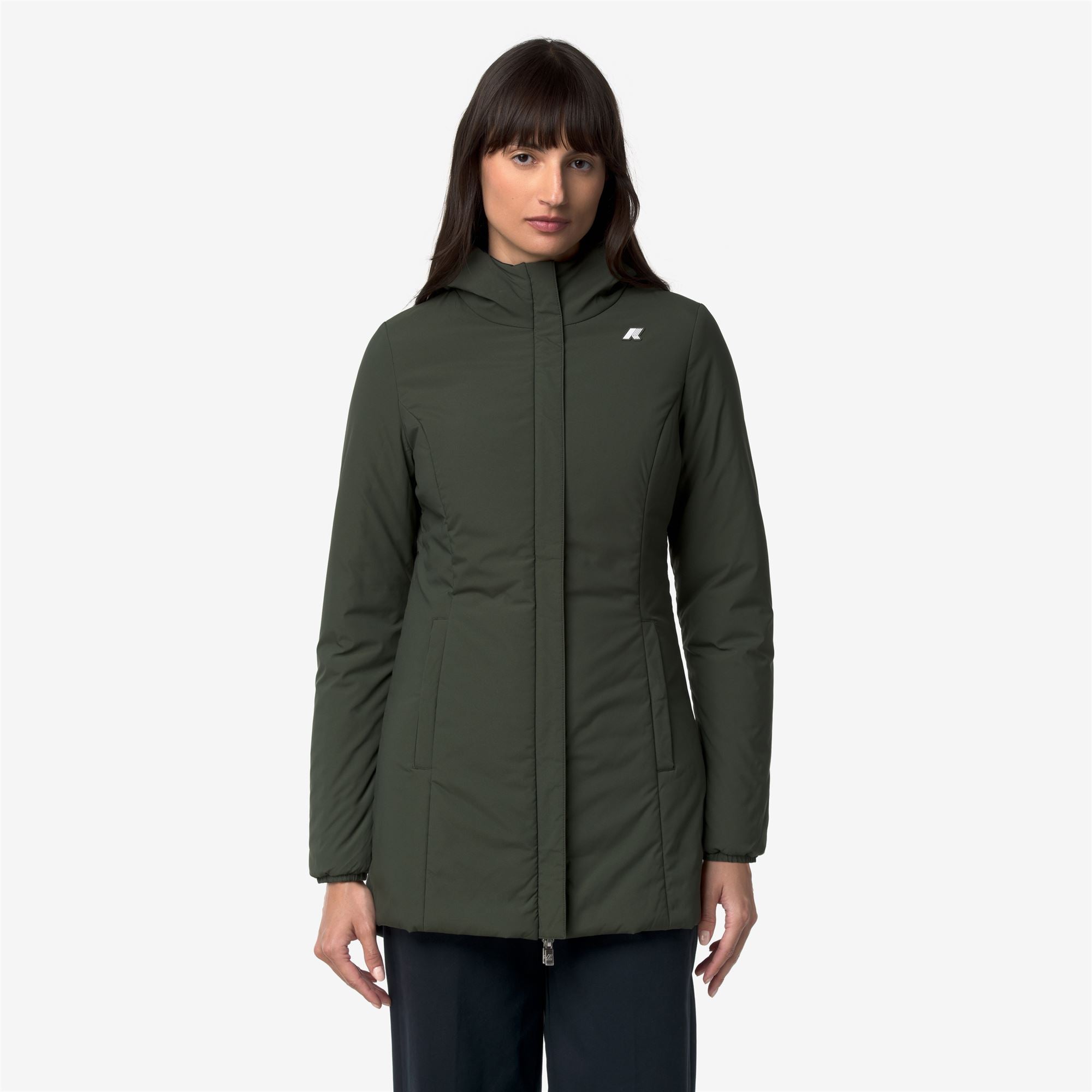 Jackets_Woman_DENISE ST WARM DOUBLE_Mid_Blue Depth - GREEN BLACKISH - Commercial 3