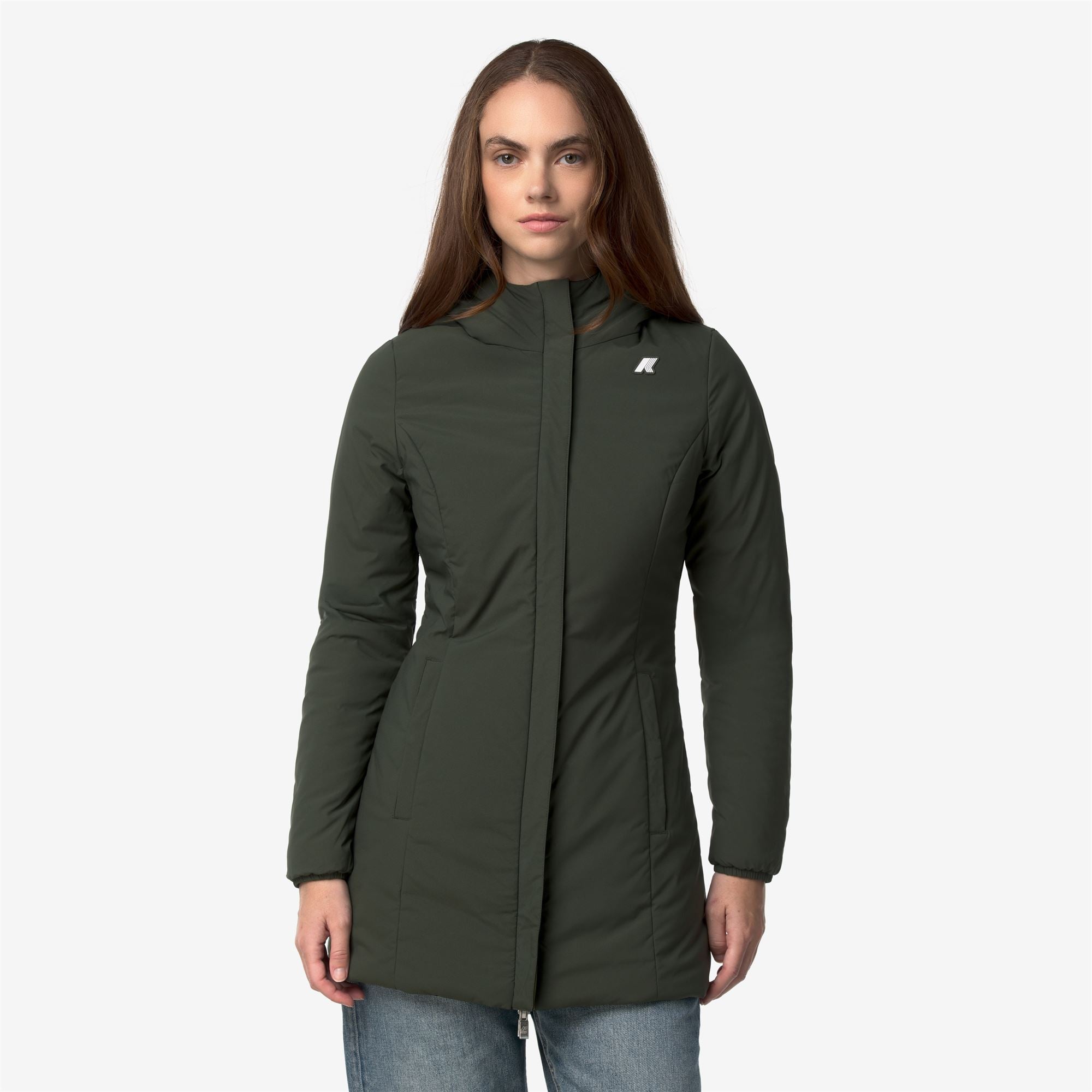 Jackets_Woman_DENISE ST WARM DOUBLE_Mid_Black Pure - GREEN BLACKISH - Commercial 3