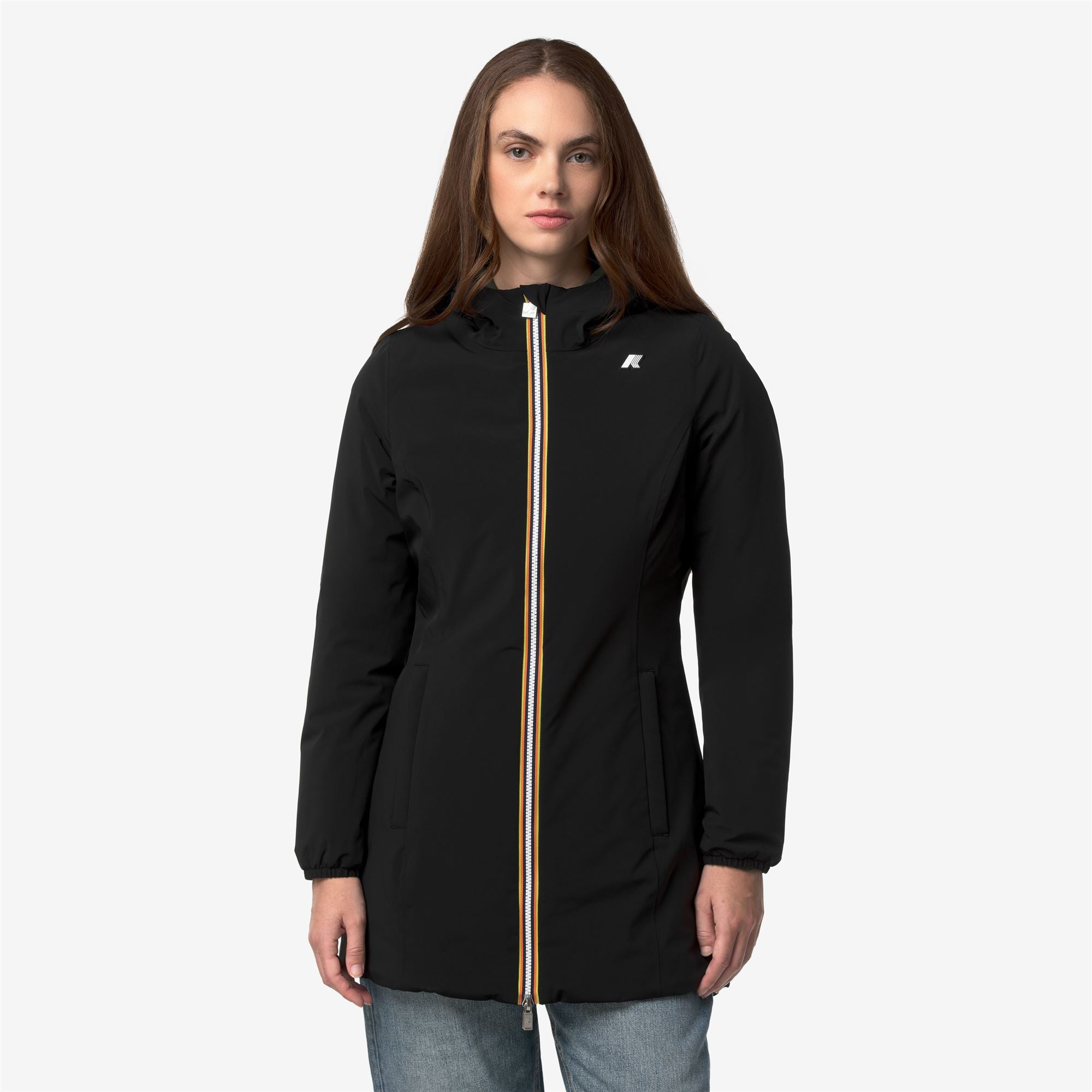 Jackets_Woman_DENISE ST WARM DOUBLE_Mid_Black Pure - GREEN BLACKISH - Commercial 4