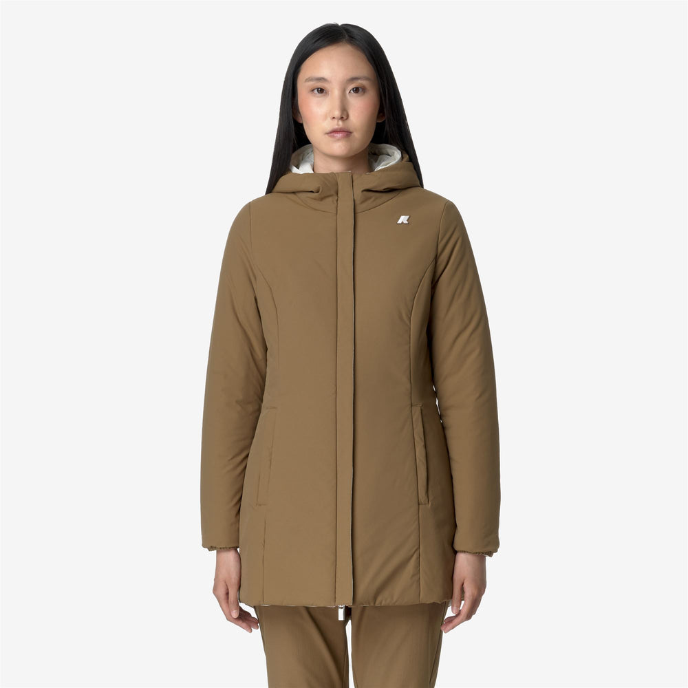 Giacca Reversibile Donna Grigia Bianca Media Calda con Imbottitura Sintetica 02