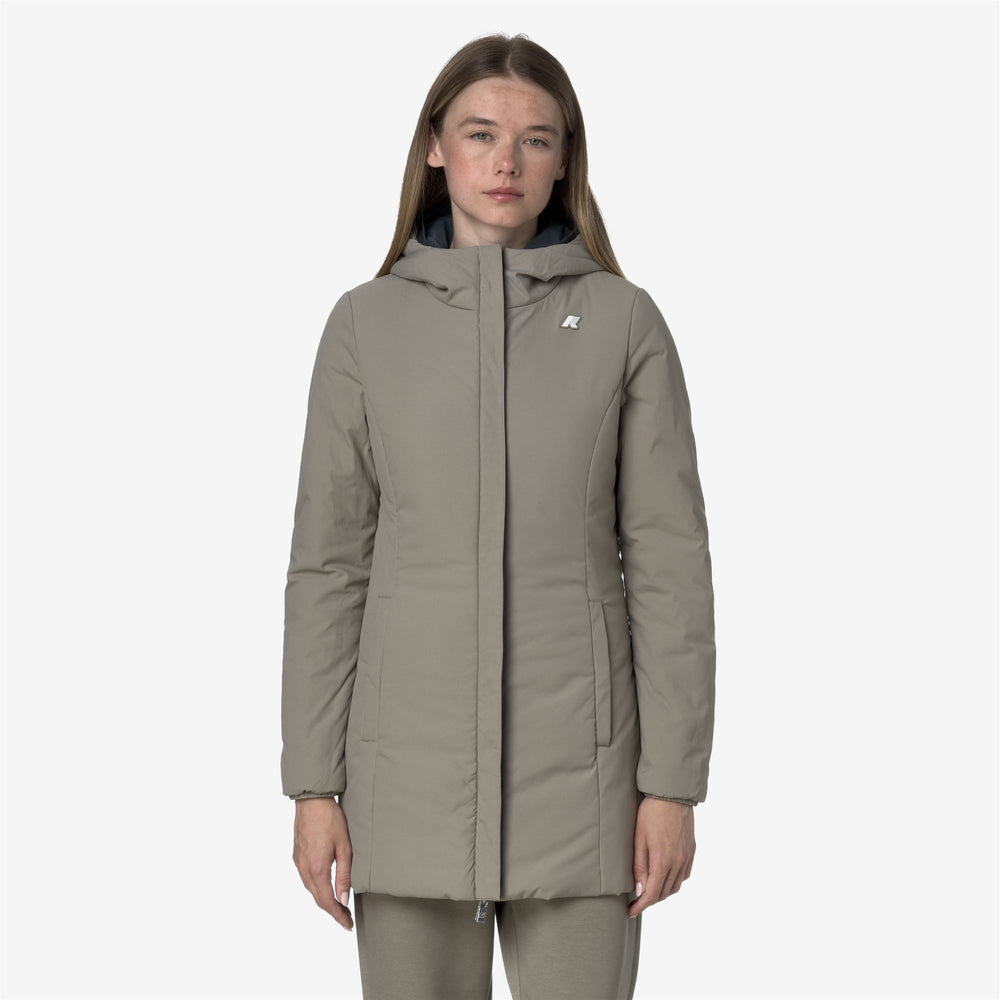 Blue Women's Reversible Mid-Length Jacket with Insulation 02