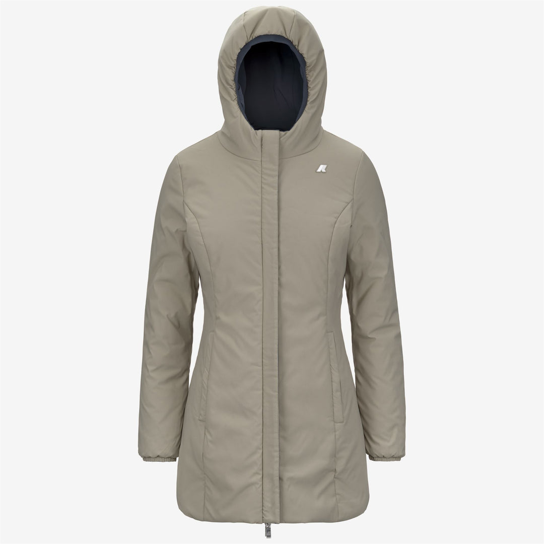 Giacca reversibile blu da donna di media lunghezza con isolamento main