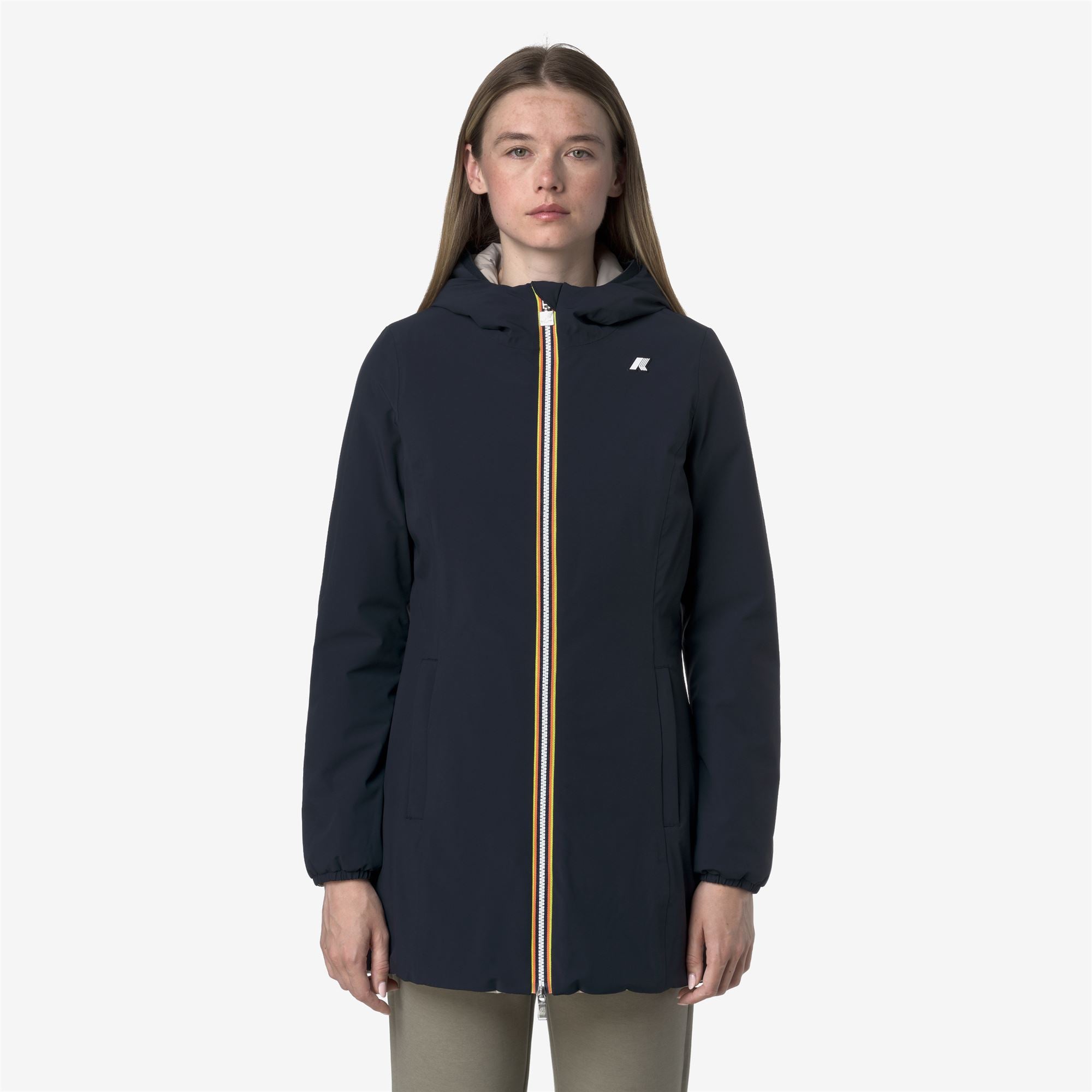 Jackets_WOMAN_DENISE ST WARM DOUBLE_Mid_Blue Depth - Beige Cashmere - Commercial 4