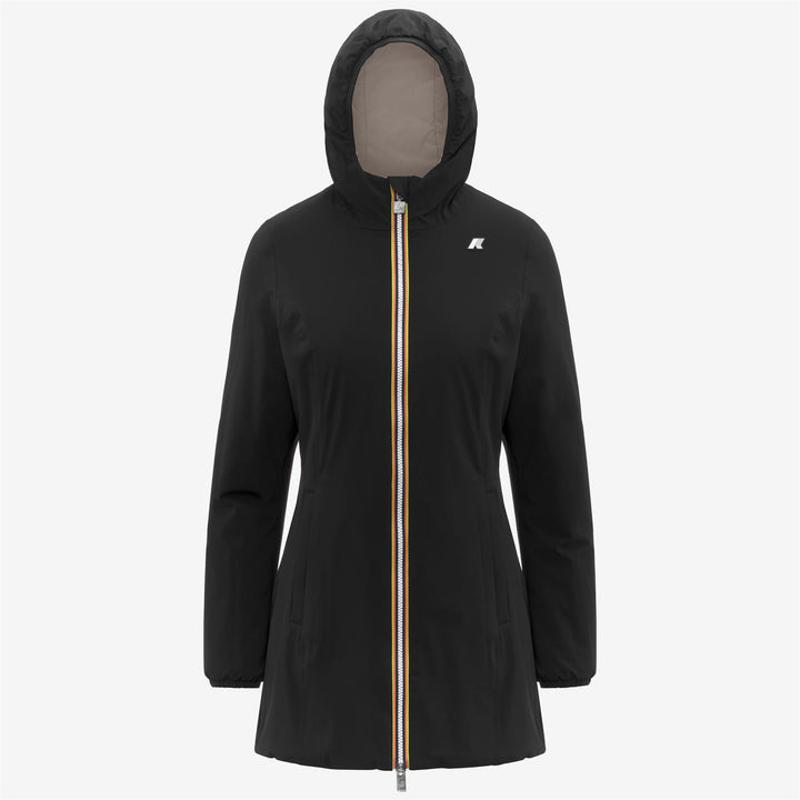 Chaqueta reversible aislante de media manga para mujer en color beige y negro 5