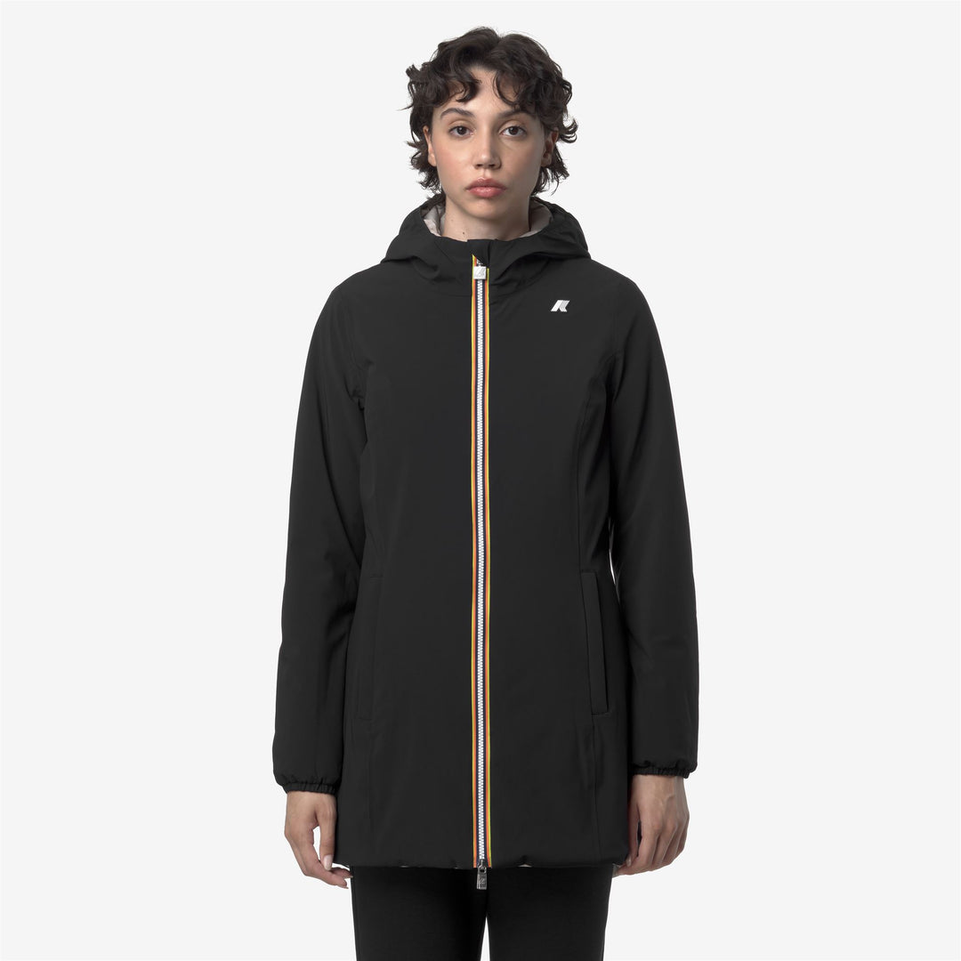 Giacca termica reversibile beige nera da donna main