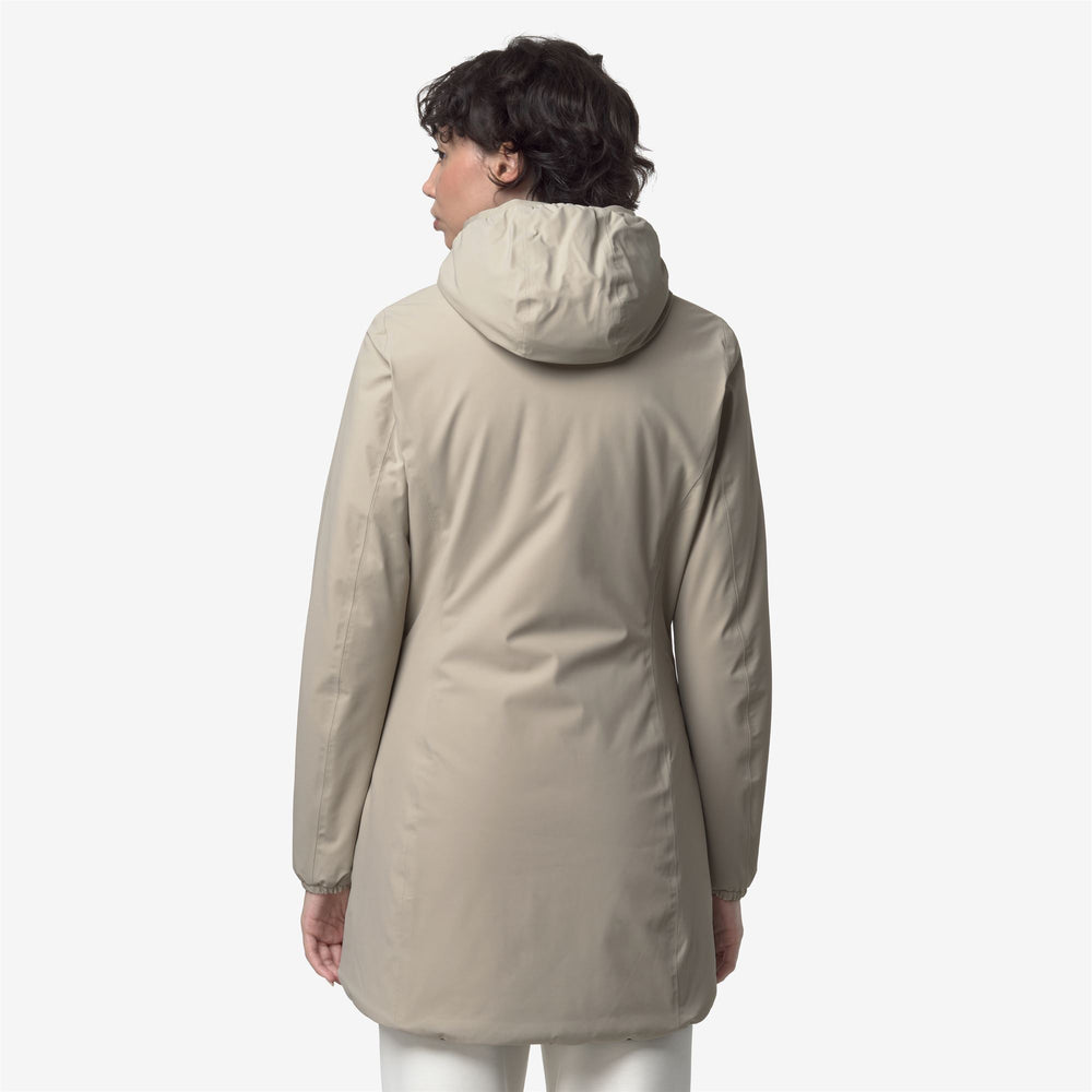 Beige Women's Reversible Mid-Length Insulated Jacket 02
