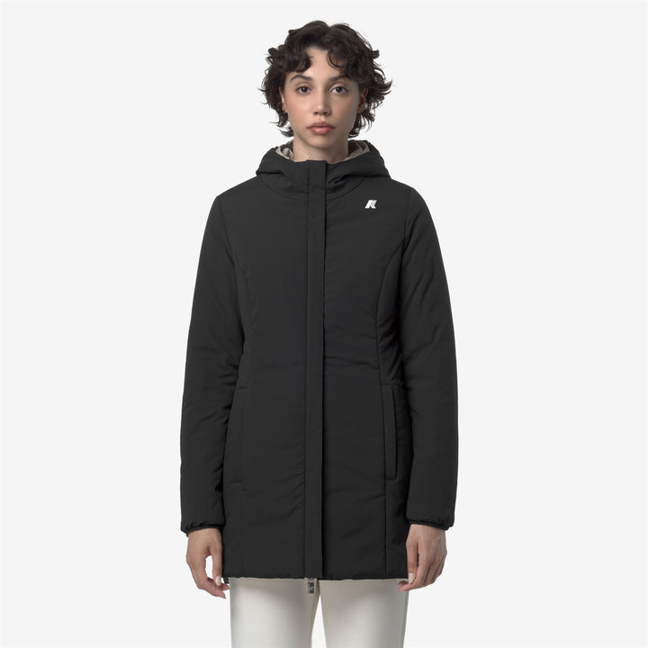 Chaqueta aislante reversible de longitud media para mujer en beige 4