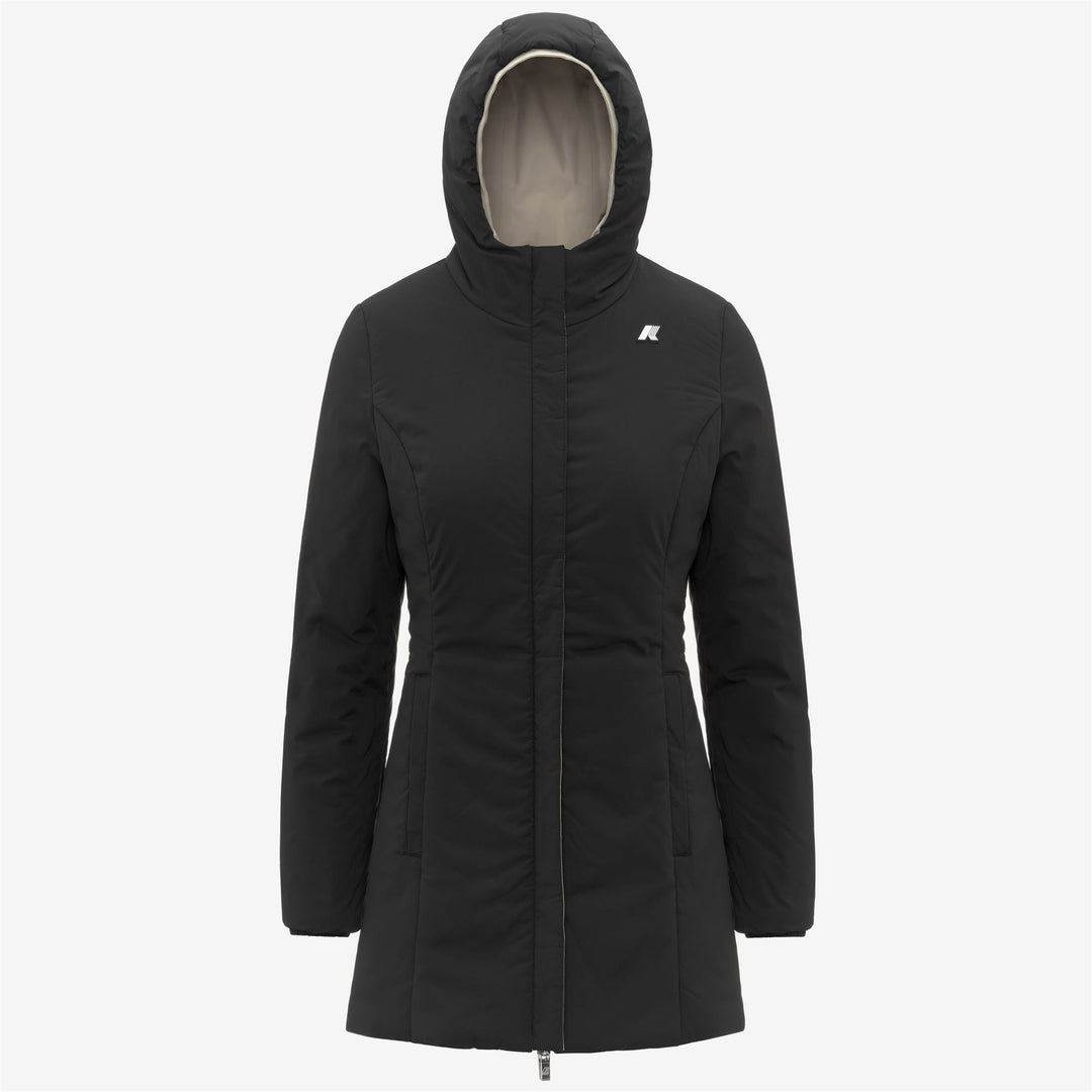 Chaqueta aislante reversible de longitud media para mujer en beige main