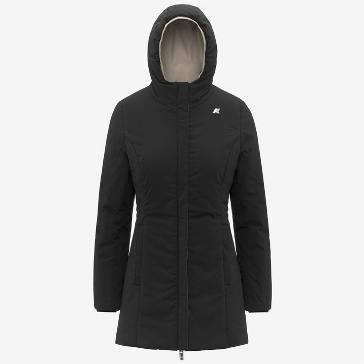 Chaqueta aislante reversible de longitud media para mujer en beige 2