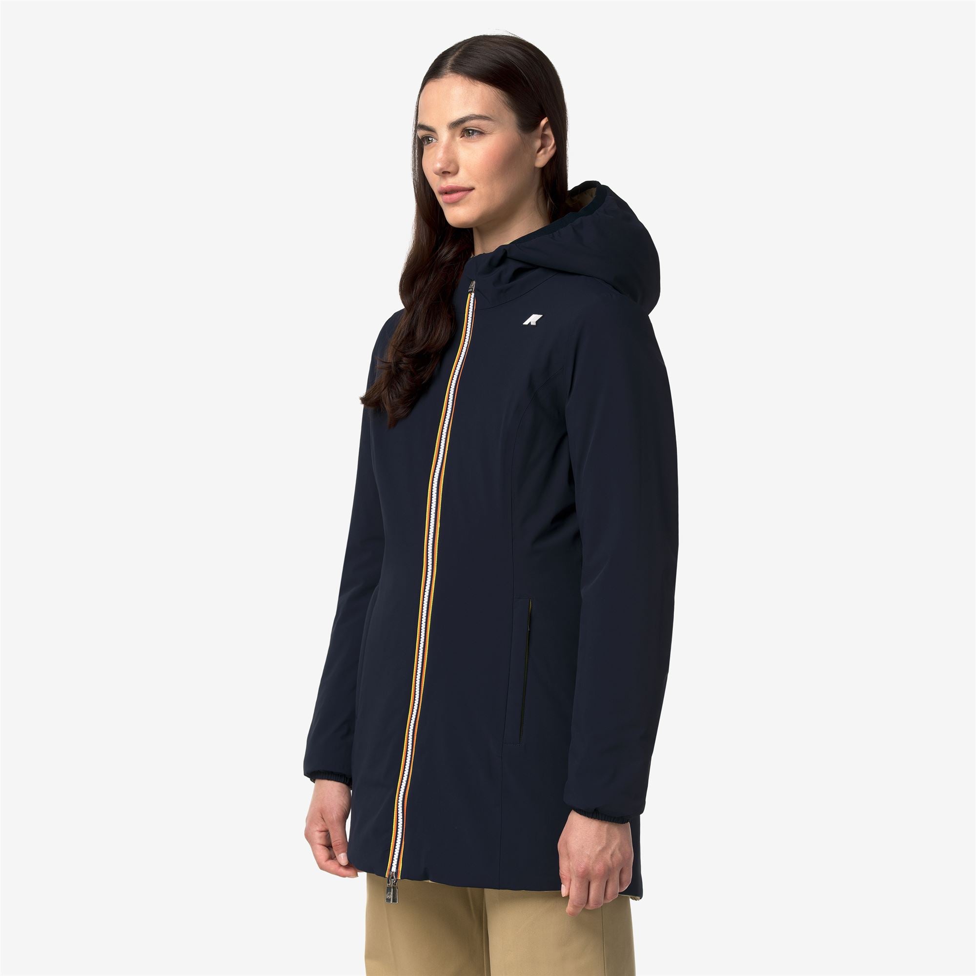 Jackets_Woman_DENISE ST WARM DOUBLE_Mid_Blue Depth - Beige Khaki - Commercial 5