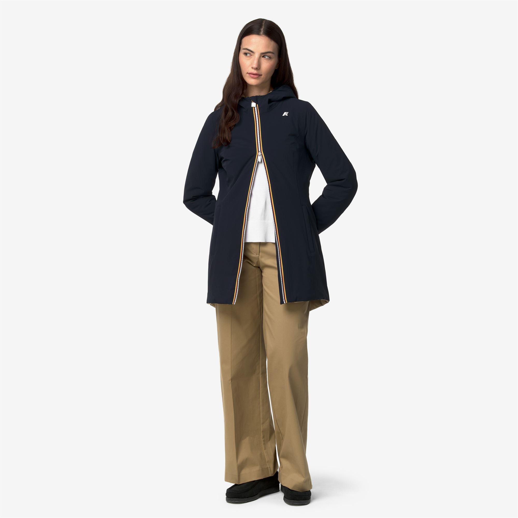 Jackets_Woman_DENISE ST WARM DOUBLE_Mid_Blue Depth - Beige Khaki - Commercial 7
