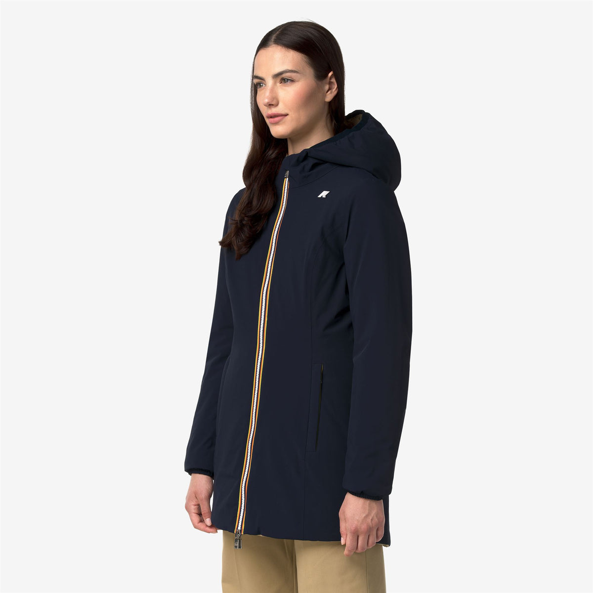 Jackets_Woman_DENISE ST WARM DOUBLE_Mid_Blue Depth - Beige Khaki - Commercial 5