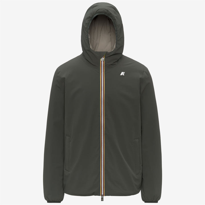 Chaqueta reversible cortavientos aislante de color verde negruzco para hombre 1