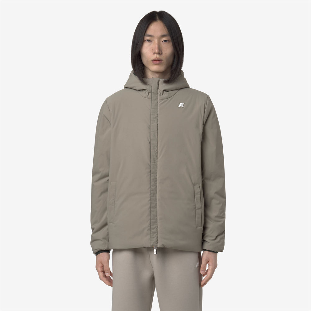 Green blackish Men's Reversible Windproof Insulated Jacket 02