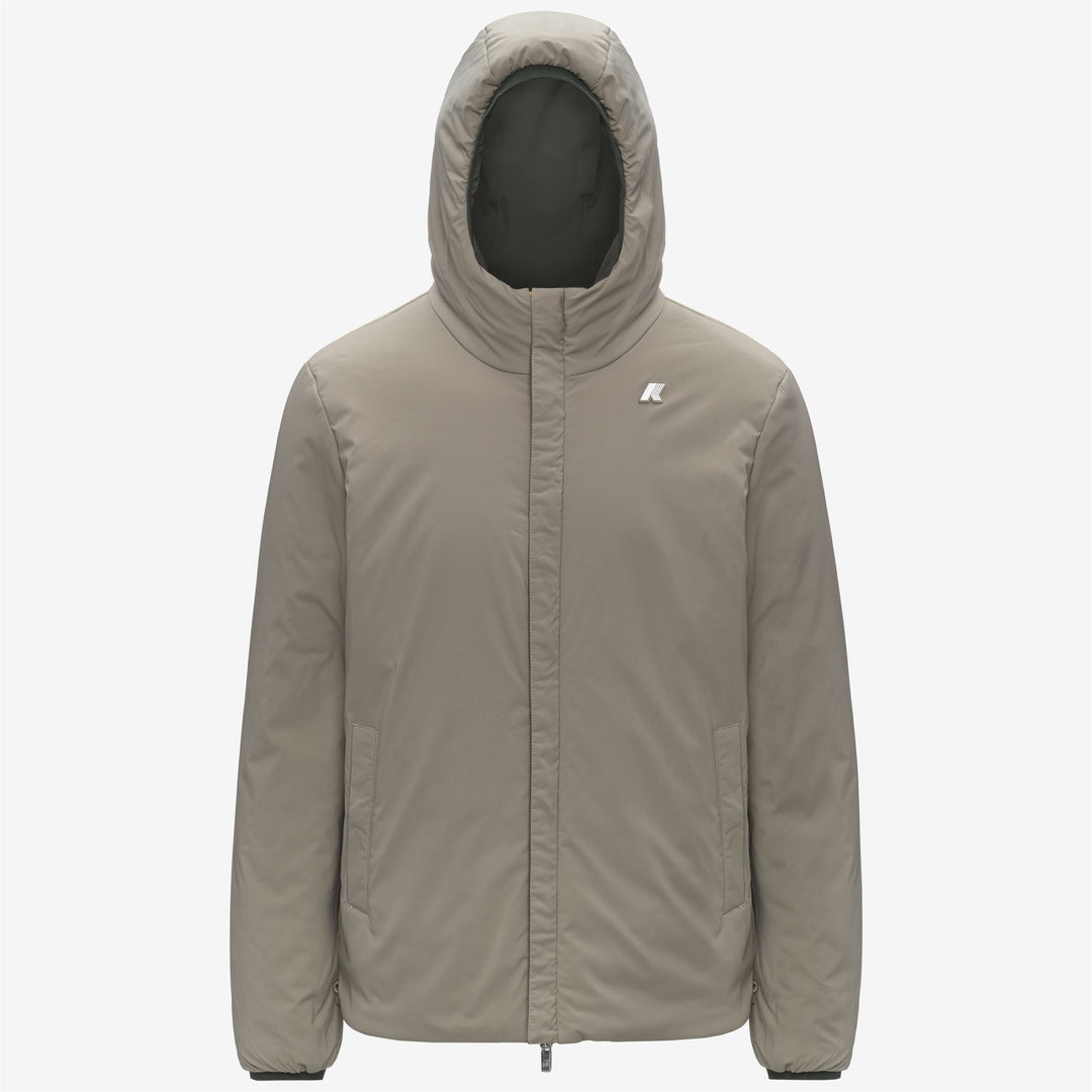 Chaqueta reversible cortavientos aislante de color verde negruzco para hombre main