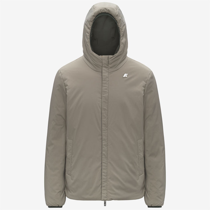 Chaqueta reversible cortavientos aislante de color verde negruzco para hombre 2