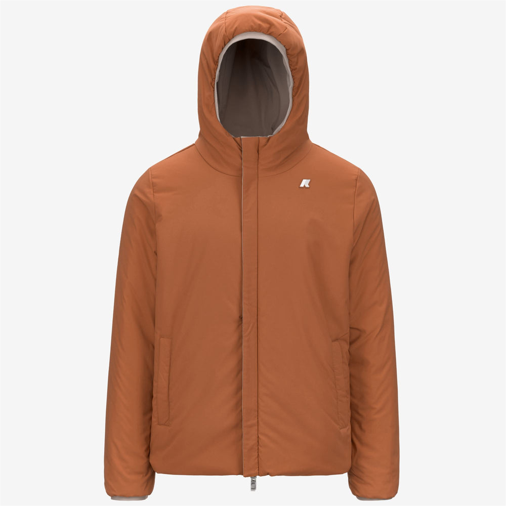 Chaqueta impermeable reversible para hombre beige con relleno sintético 02