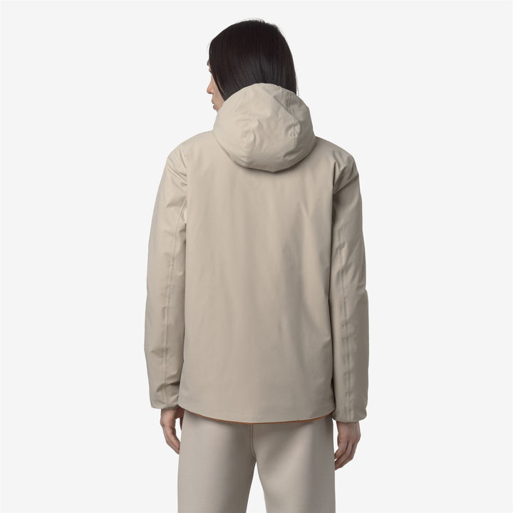 Chaqueta impermeable reversible para hombre beige con relleno sintético 6