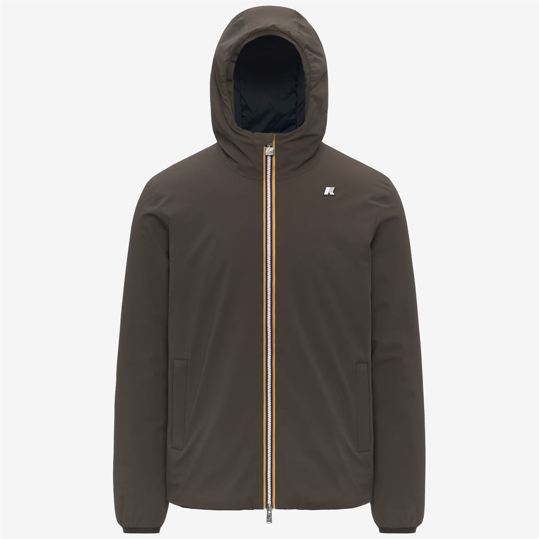 Chaqueta impermeable reversible para hombre en color oliva negro con acolchado sintético 01