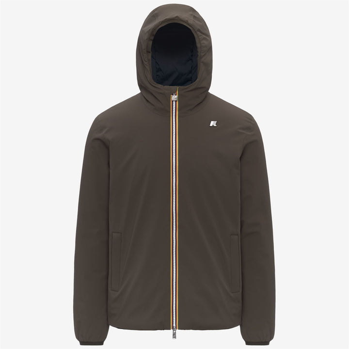 Chaqueta impermeable reversible para hombre en color oliva negro con acolchado sintético 1