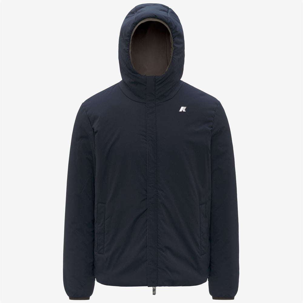 Chaqueta impermeable reversible para hombre en color oliva negro con acolchado sintético 02