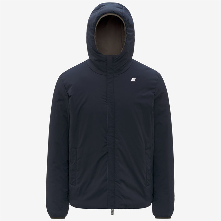 Chaqueta impermeable reversible para hombre en color oliva negro con acolchado sintético 2