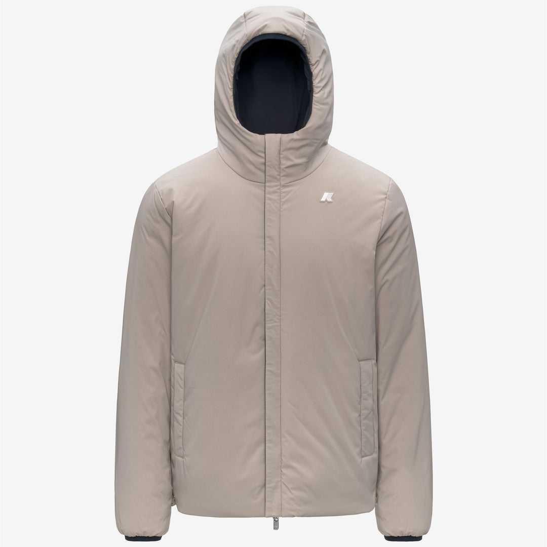 Chaqueta corta reversible para hombre en azul beige con relleno sintético main