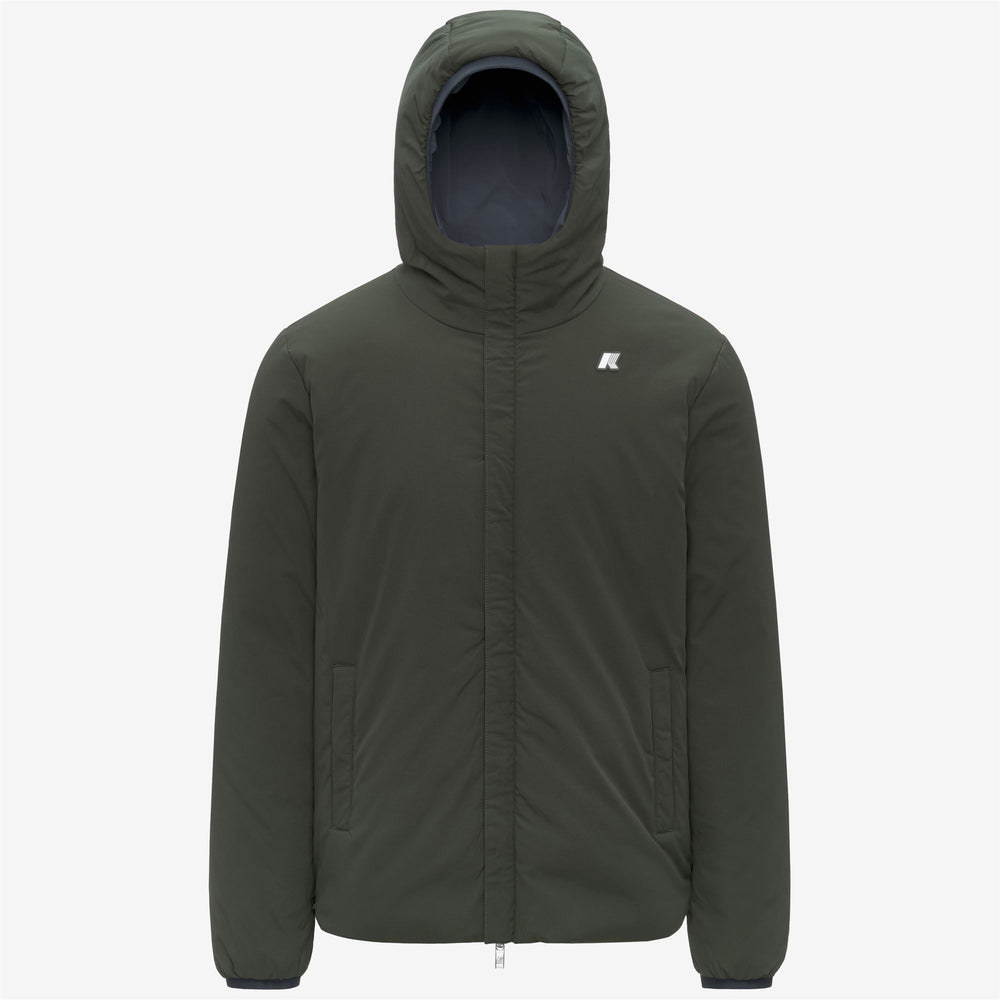 Chaqueta aislante reversible azul para hombre para actividades al aire libre. 02