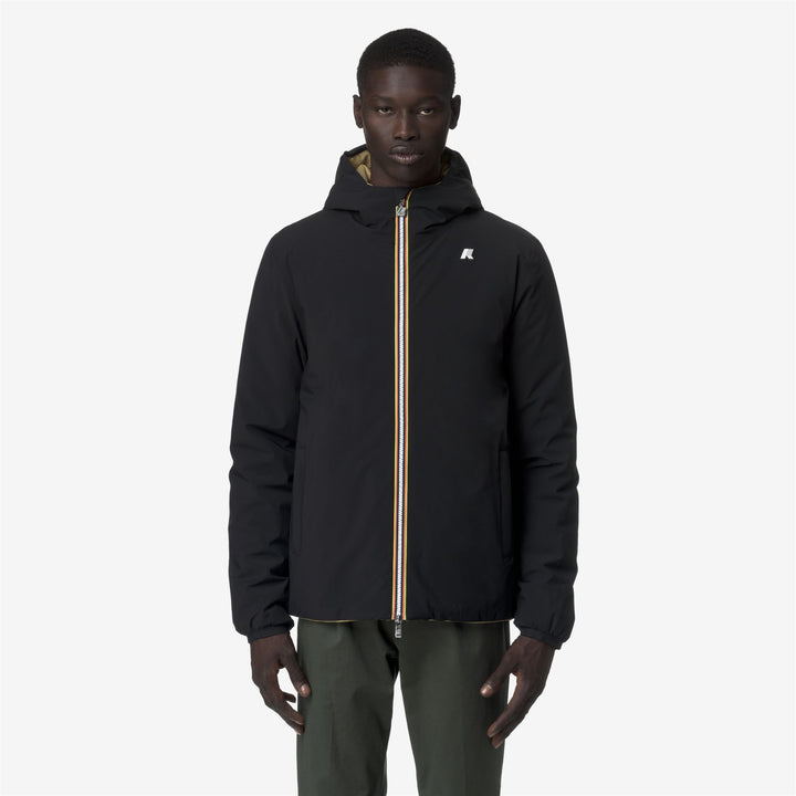 Chaqueta reversible y cálida con aislamiento para hombre, color beige y negro 4