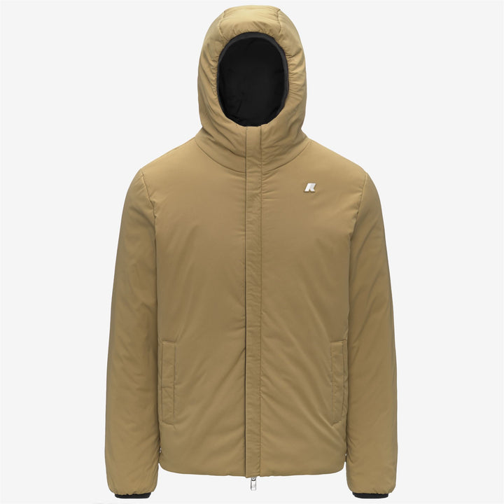 Chaqueta reversible y cálida con aislamiento para hombre, color beige y negro 2